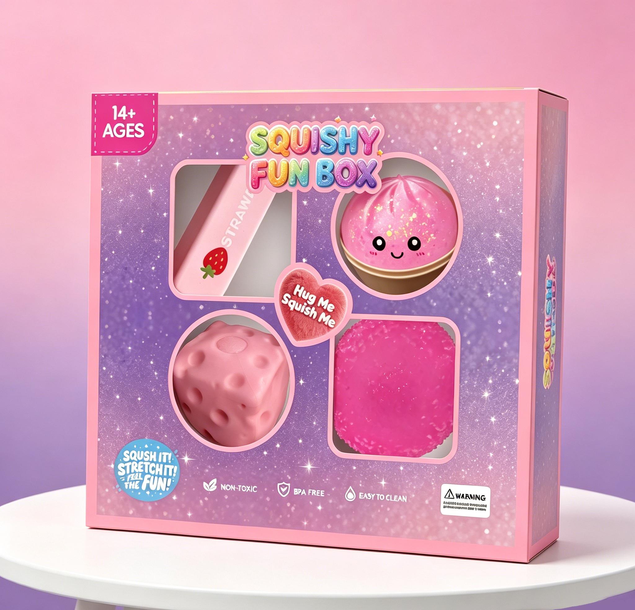 🔥LAST DAY 49% OFF - 🧸✨4-Pack Soft Squishy Toys – Mixed Slow & Fast Rebound Silicone Fidget Toys for Kids & Adults