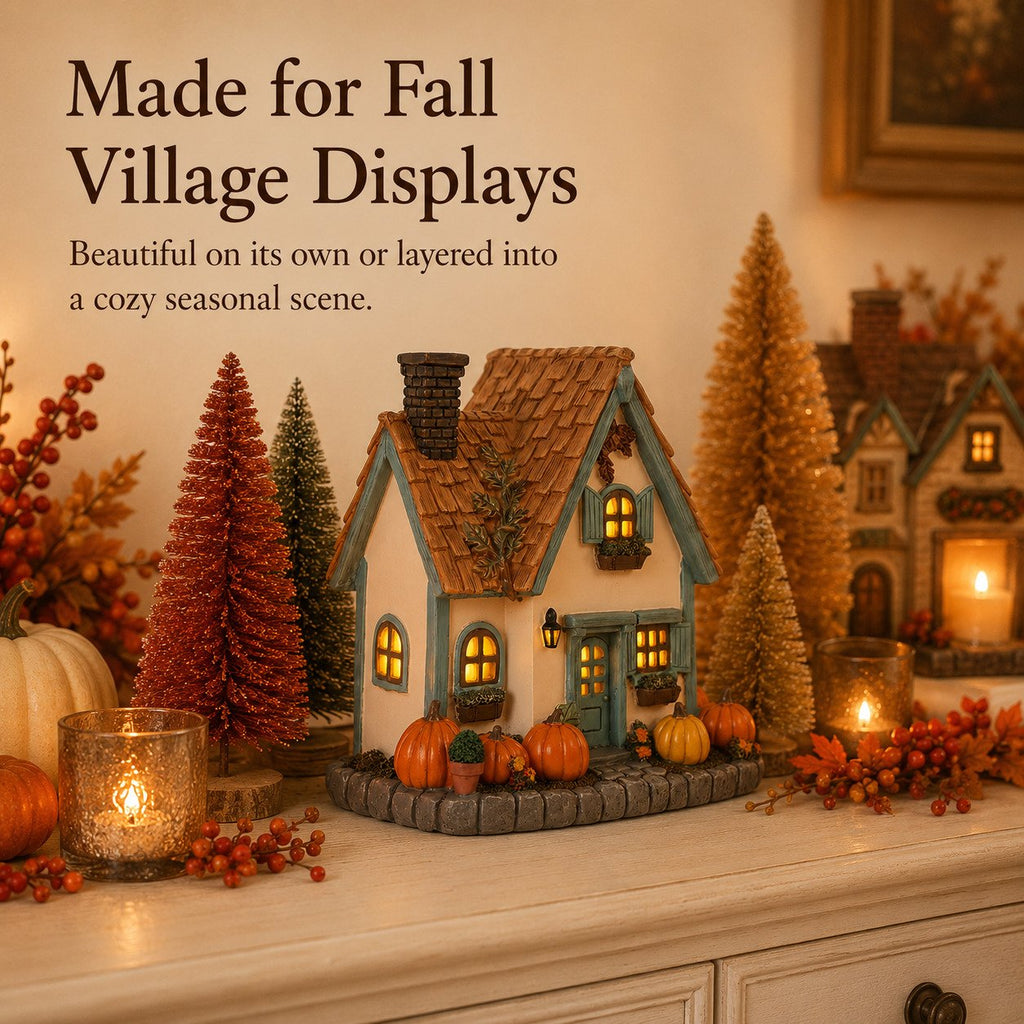 🎃🏡Vintage Light-Up Pumpkins Cottage