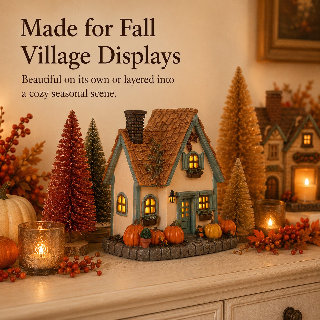 🎃🏡Vintage Light-Up Pumpkins Cottage