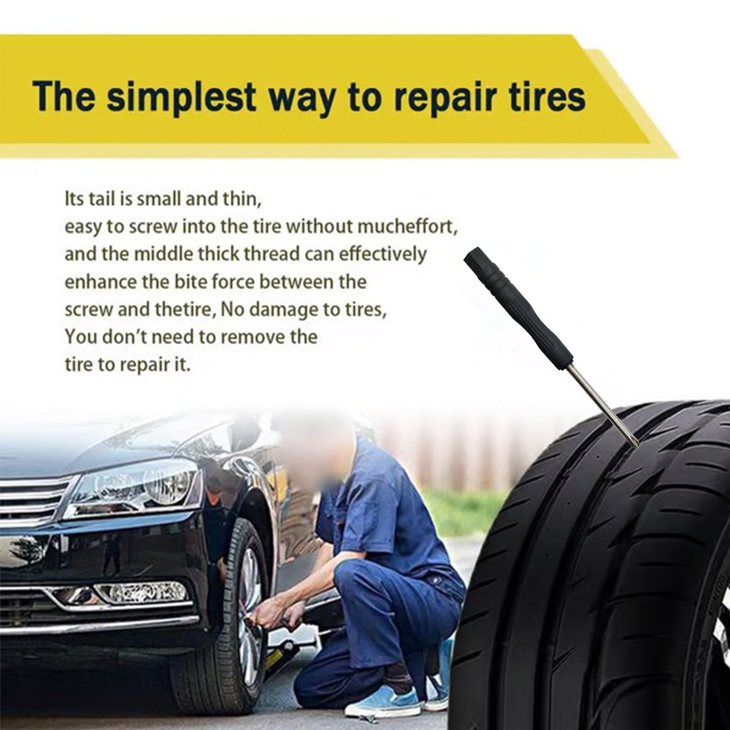 🛠🚗🧰Tire Repair Vacuum Rubber Nails Kit
