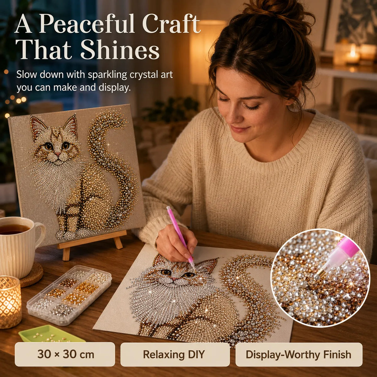 👼✨ Premium Crystal Diamond Wall Art Kit | Luxury Canvas with Scratch-Resistant Non-Fading Diamond Beads DIY Angel-Inspired Decor ✨