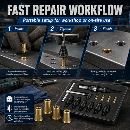 🔥 Carbon steel rivet nut set (including M3–M8 sizes)