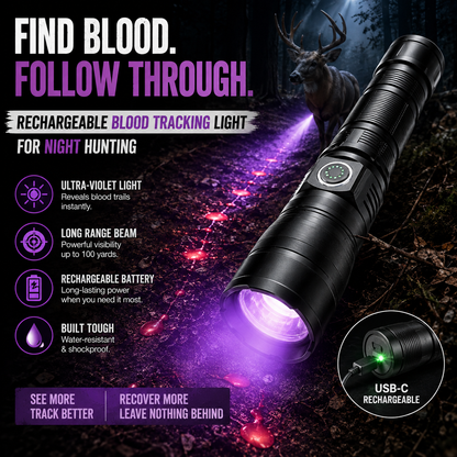 🌟🔦  Rechargeable Blood Tracking Light 🔦 For Night Hunting