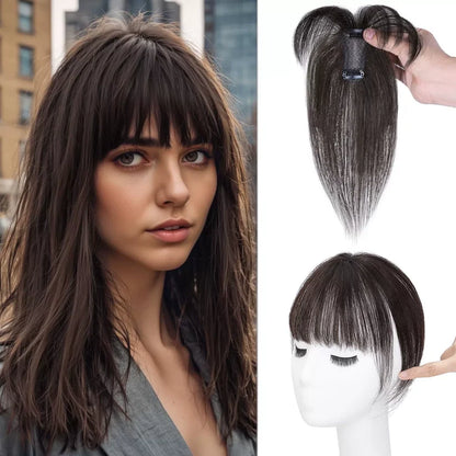 3D Clip-In Bangs Hair Topper for Women – Natural-Looking Volume & Coverage