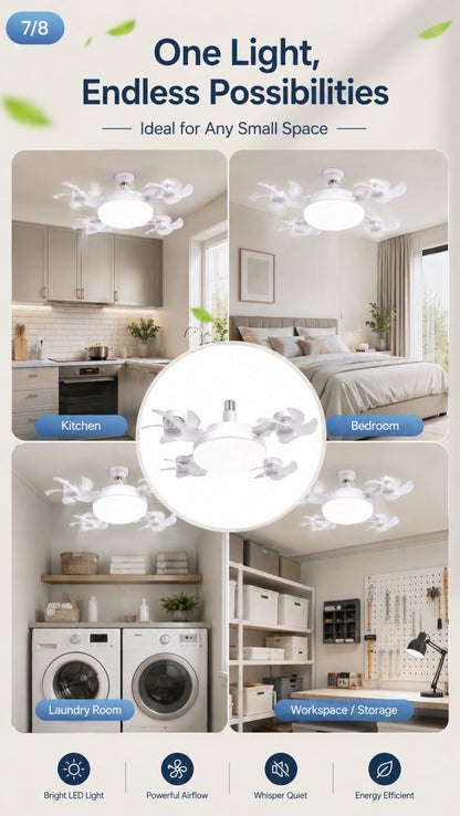 ✨ 2-in-1 LED Ceiling Fan with Remote – Quiet Cooling & Modern Lighting