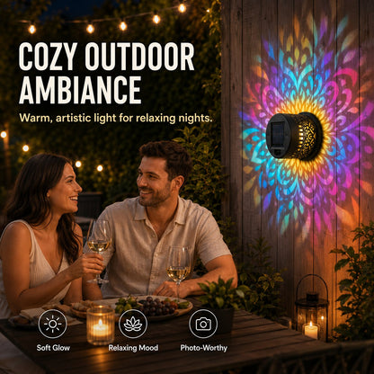 🪐Solar Mandala Wall Light | Outdoor Garden Fence Projector Lamp
