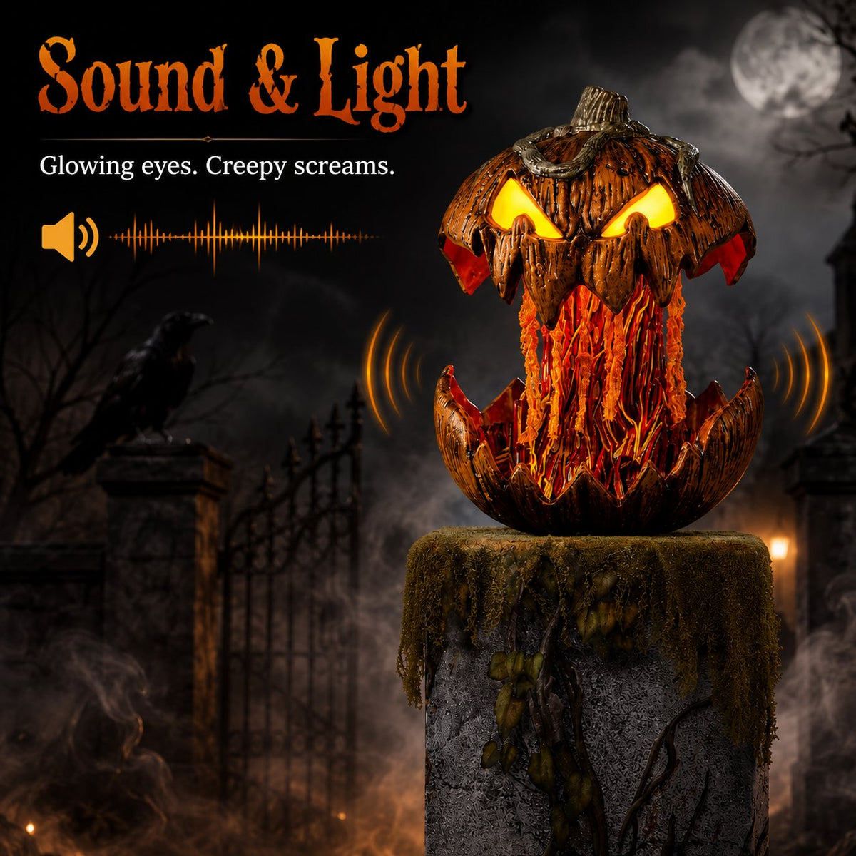 🎃 Bone‑Chilling Pop‑Open Pumpkin Light for Spooky Halloween Vibe