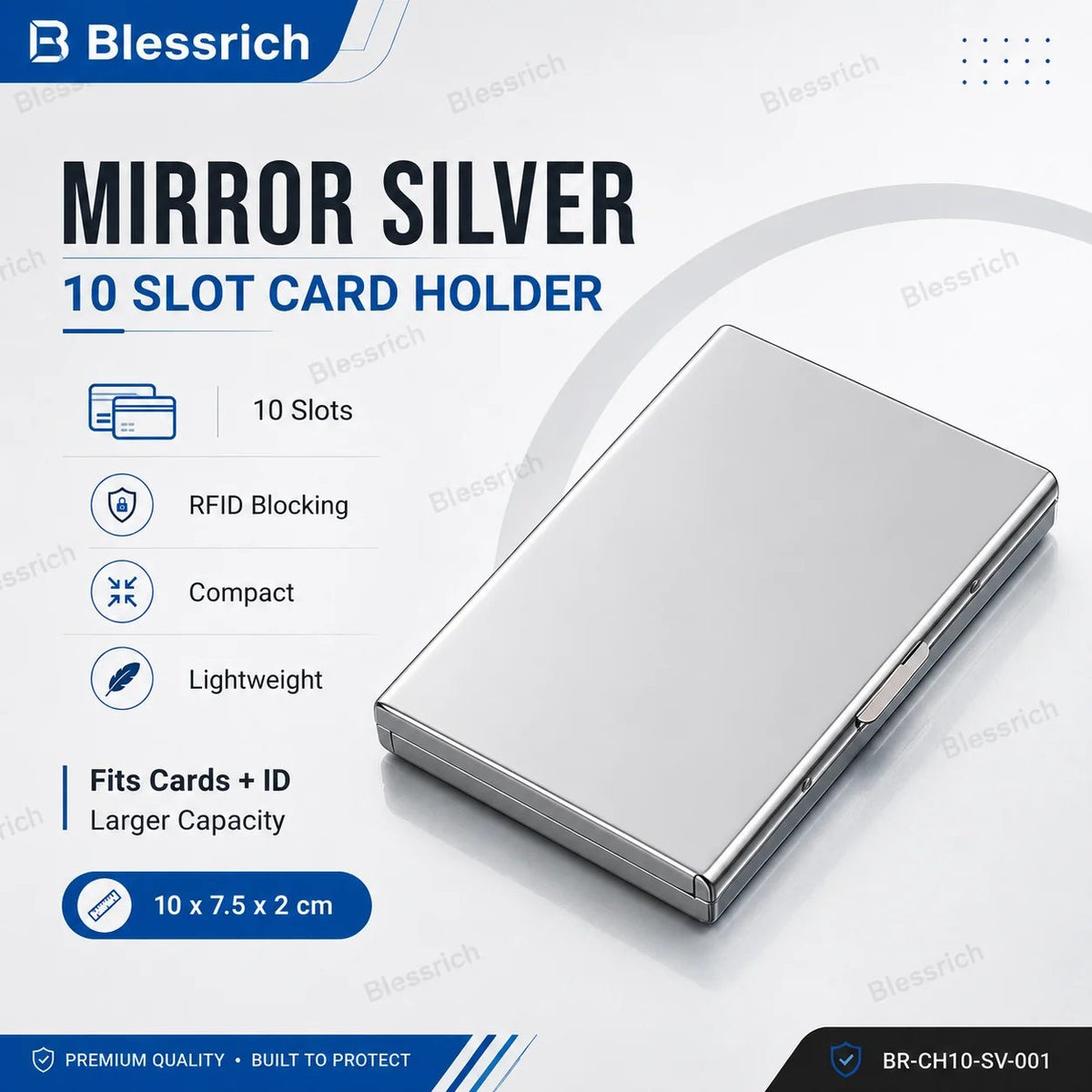 Ultra‐Slim RFID‐Blocking Stainless Steel Card Holder 🛡️ | Secure Pocket Card Case for Travel & Everyday Carry