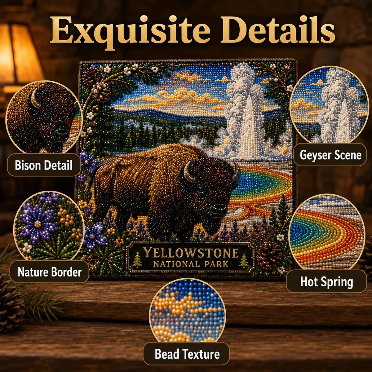 🏔️🌲 Premium 3D Pearl National Parks Wall Art Kit | Luxury Flocked Canvas with Scratch-Resistant Non-Fading Pearl Beads DIY Nature Decor ✨