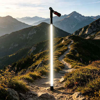 ⚔️Laser Saber Style Trekking Poles – LED Light Hiking Sticks, Waterproof Aluminum Walking Sticks for Night Hiking, Camping & Emergency Survival Gear, Gift for Him