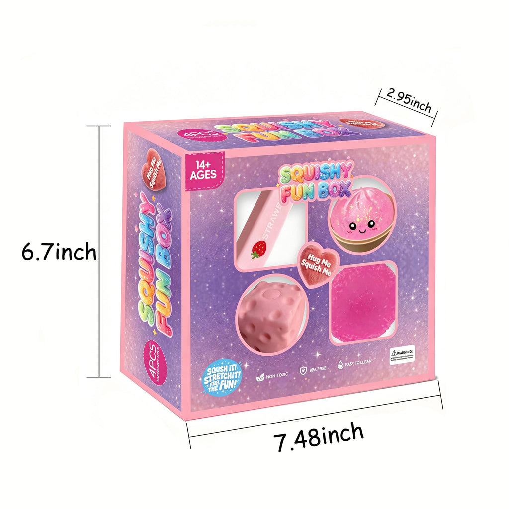 🔥LAST DAY 49% OFF - 🧸✨4-Pack Soft Squishy Toys – Mixed Slow & Fast Rebound Silicone Fidget Toys for Kids & Adults