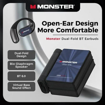 🎧Open-Ear Bluetooth 6.0 Earbuds with Dual-Fold Design – 165H Battery Life, IPX5 Waterproof, Ideal for Running, Workouts & Active Lifestyles.