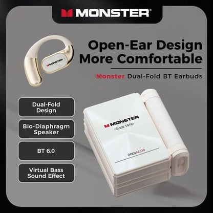 🎧Open-Ear Bluetooth 6.0 Earbuds with Dual-Fold Design – 165H Battery Life, IPX5 Waterproof, Ideal for Running, Workouts & Active Lifestyles.