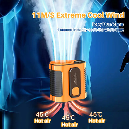 Portable Waist Clip Fan with LED Light - 5000 mAh Battery