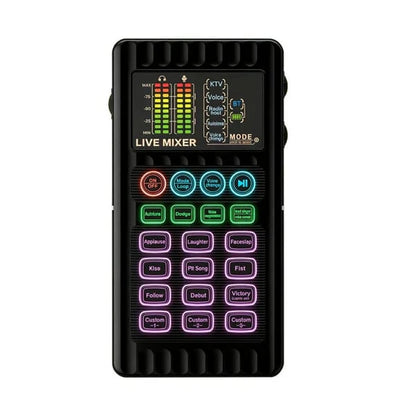 🎤 Portable Live Sound Card & Voice Changer | Multi-Functional Audio Mixer for Streaming, Gaming & Recording