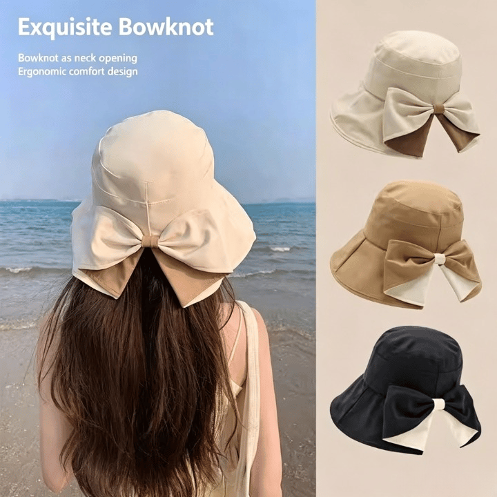 ☀️Summer Hot Sale 49% OFF👒Women's Bowknot Wide Brim Sun Protective Hat