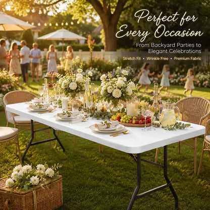 Stretch Spandex Table Cover – Perfect Fit for 4ft/5ft/6ft/8ft Tables