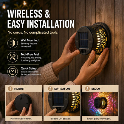 🪐Solar Mandala Wall Light | Outdoor Garden Fence Projector Lamp