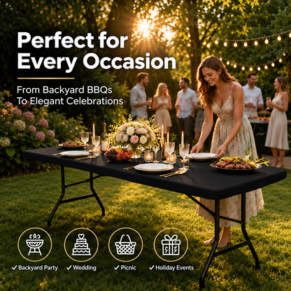 Stretch Spandex Table Cover – Perfect Fit for 4ft/5ft/6ft/8ft Tables