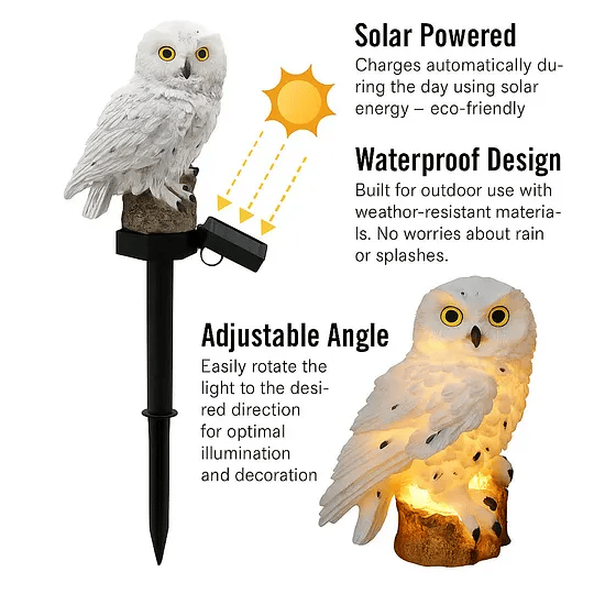 Solar Realistic Owl Garden Stake Light – Adjustable Waterproof Auto LED Landscape Decor