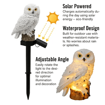 Solar Realistic Owl Garden Stake Light – Adjustable Waterproof Auto LED Landscape Decor