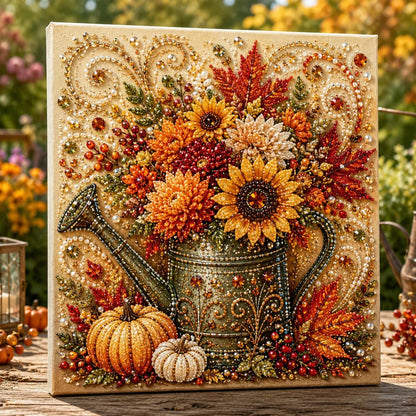 🍂🦊 Premium 3D Pearl Autumn Wall Art Kit | Luxury Fall Canvas with Scratch-Resistant Non-Fading Pearl Beads DIY Seasonal Decor ✨