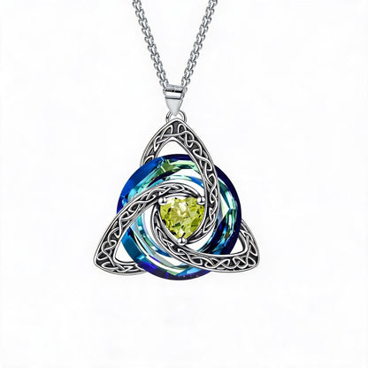 💎🔮 Necklace with Celtic Trinity knot and birthstone