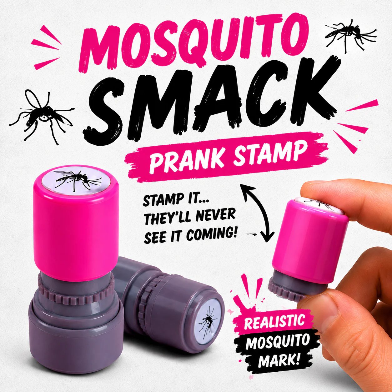 🔥Last Day 50% OFF - 🦟Mosquito Smack Prank Stamp – Funny Portable Trick Toy