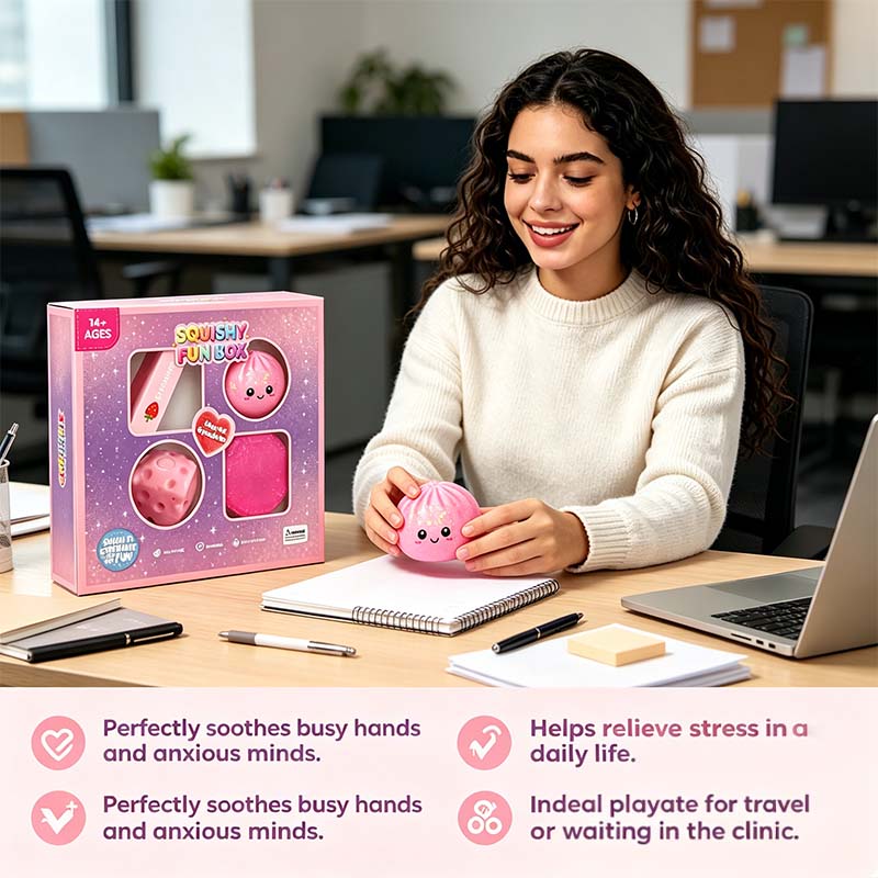 🔥LAST DAY 49% OFF - 🧸✨4-Pack Soft Squishy Toys – Mixed Slow & Fast Rebound Silicone Fidget Toys for Kids & Adults