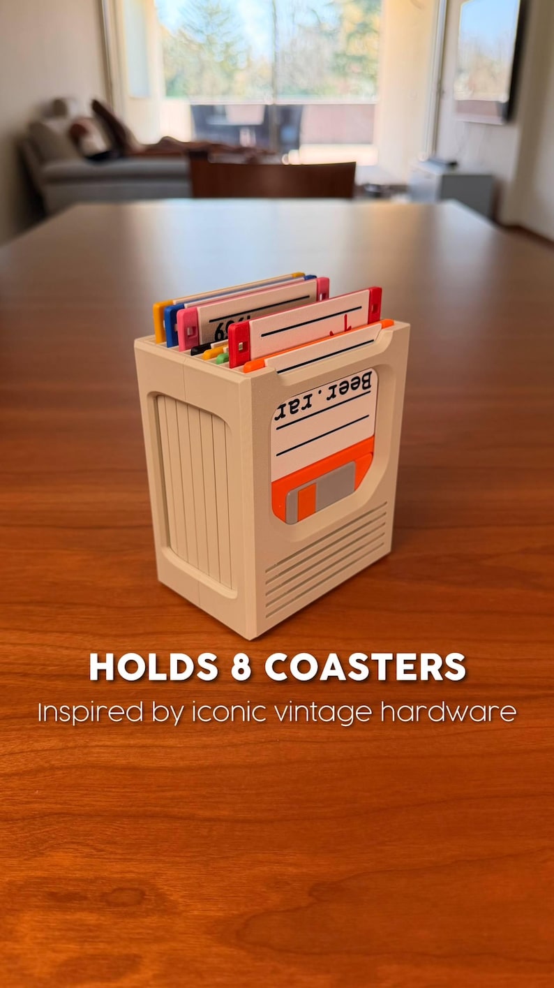 🔥Hot sale 49% off🔥 Floppy Disk Retro Tech Coaster Holder - w/8 Floppy Disc