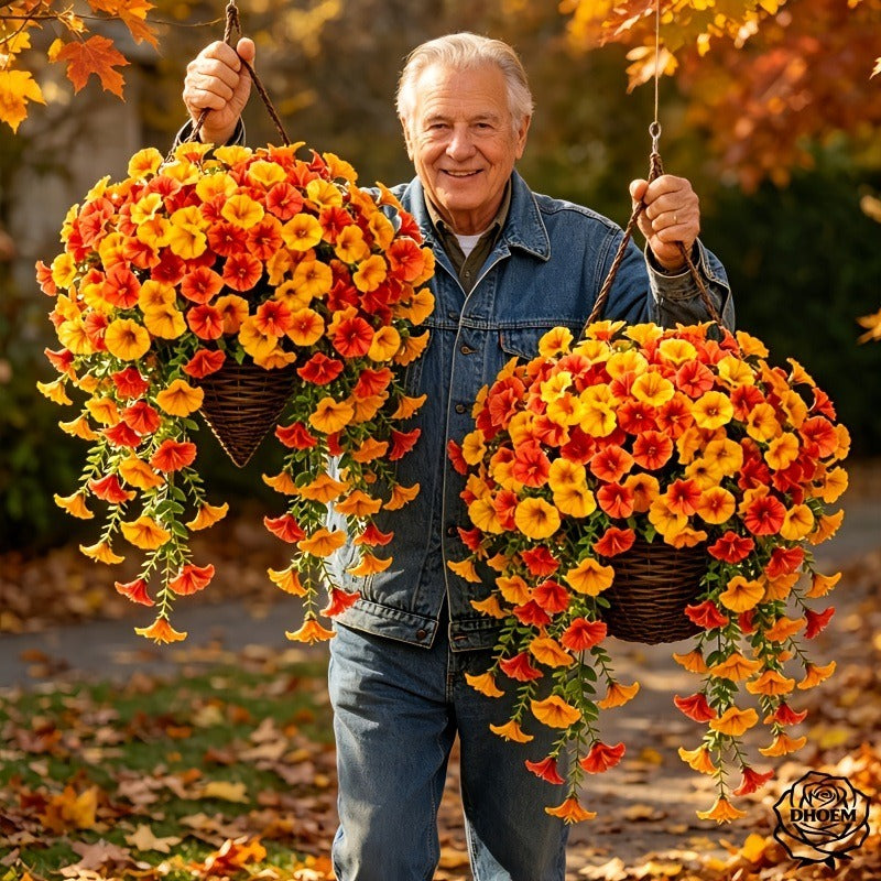 🍂 ARTIFICIAL FALL HARVEST HANGING BASKET