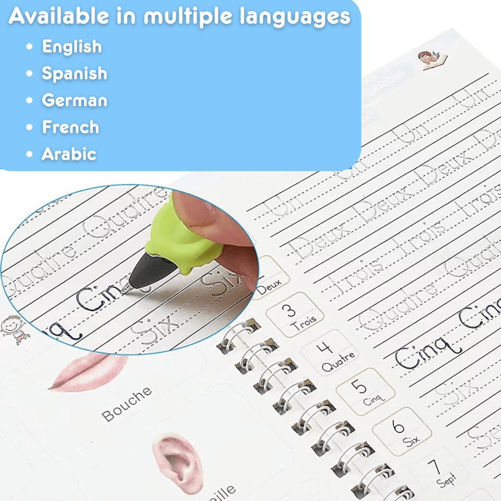 MagicGroove Tracing Book: Reusable Handwriting Practice with Disappearing Ink & Grooves