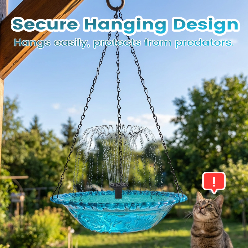 🔥Hot Sale 50% OFF🔥 ✨Hanging outdoor fountain with bird bath and feeding station⛲🐦