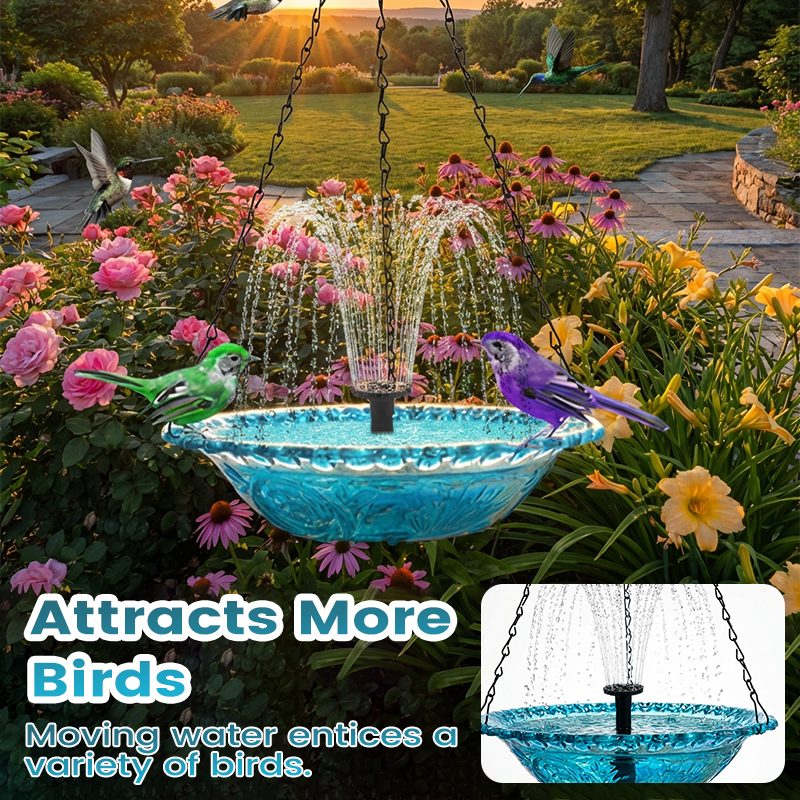 🔥Hot Sale 50% OFF🔥 ✨Hanging outdoor fountain with bird bath and feeding station⛲🐦