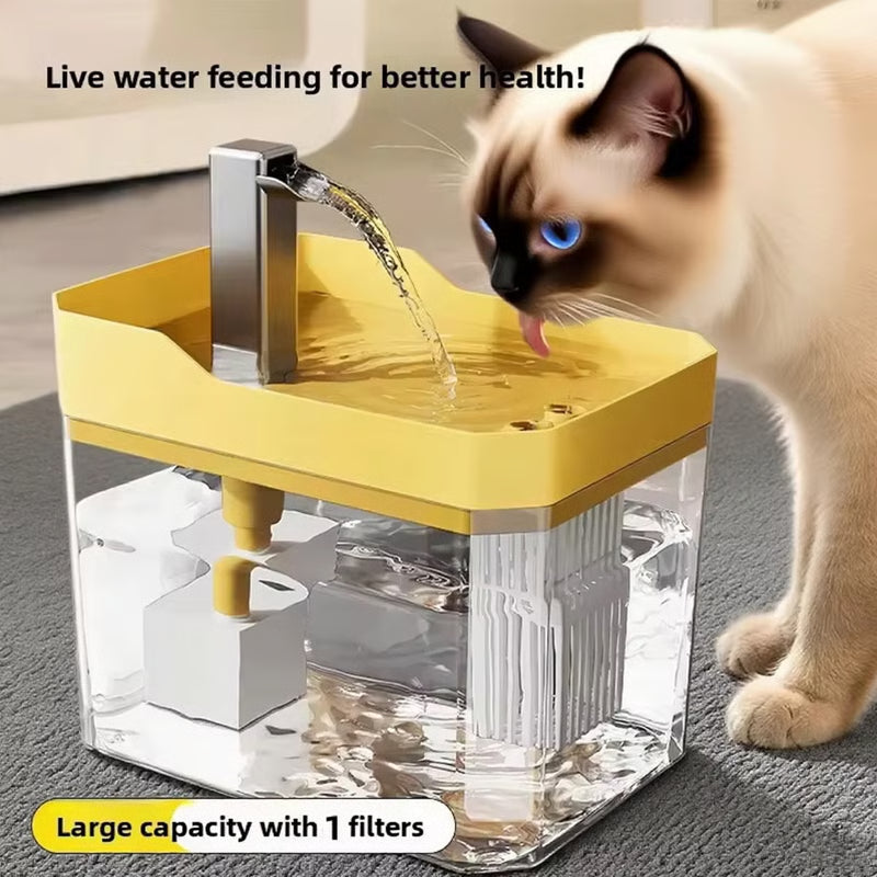 Cat Water Fountain, Automatic Water Dispenser- Healthy Hydration System for Cats